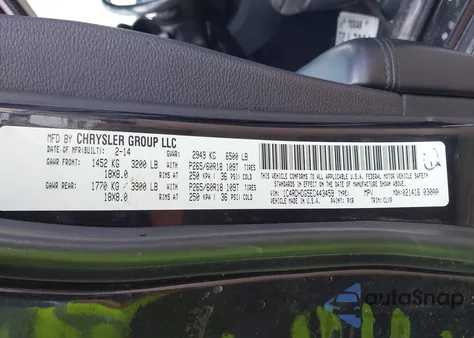 2014 Dodge Durango Limited from USA, damaged, VIN 1C4RDHDG5EC443459